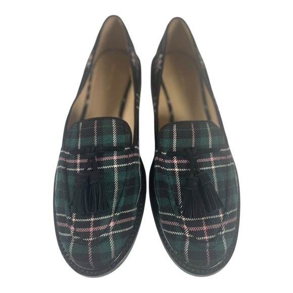 Ann Taylor Women’s Plaid Tassel Slip On Loafers - Picture 2 of 9